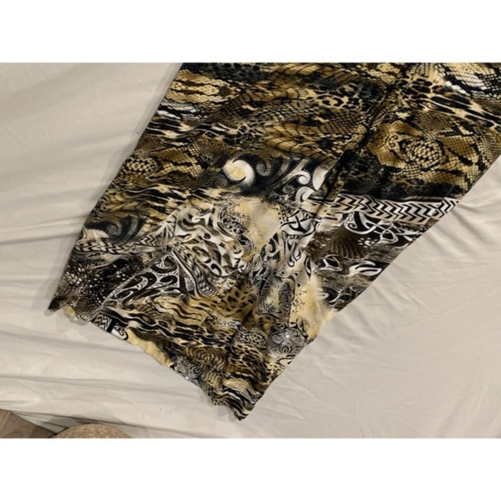 Y2K Cache Animal Print Bodycon Dress XL Ruched Side Sleeveless Spandex USA Made - Picture 9 of 11